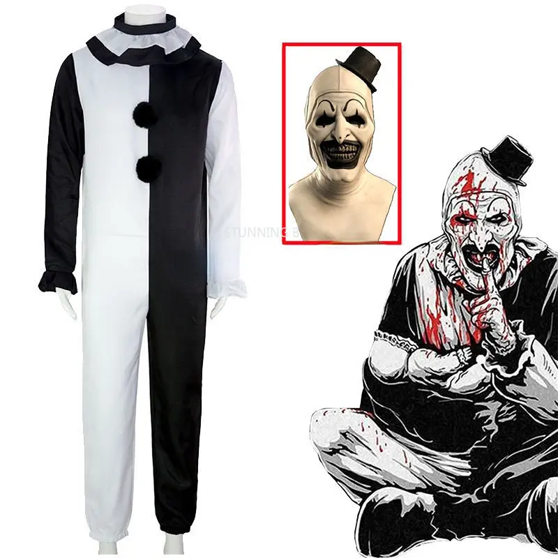 Clown Joker Cosplay Costumes Anime Figure Mask Terrifier Jumpsuit Halloween Costumes Role Play Clothing Party A Uniform Suit 
Clown Joker Cosplay Costumes Anime Figure Mask Terrifier Jumpsuit Halloween Costumes Role Play Clothing Party A Uniform Suit