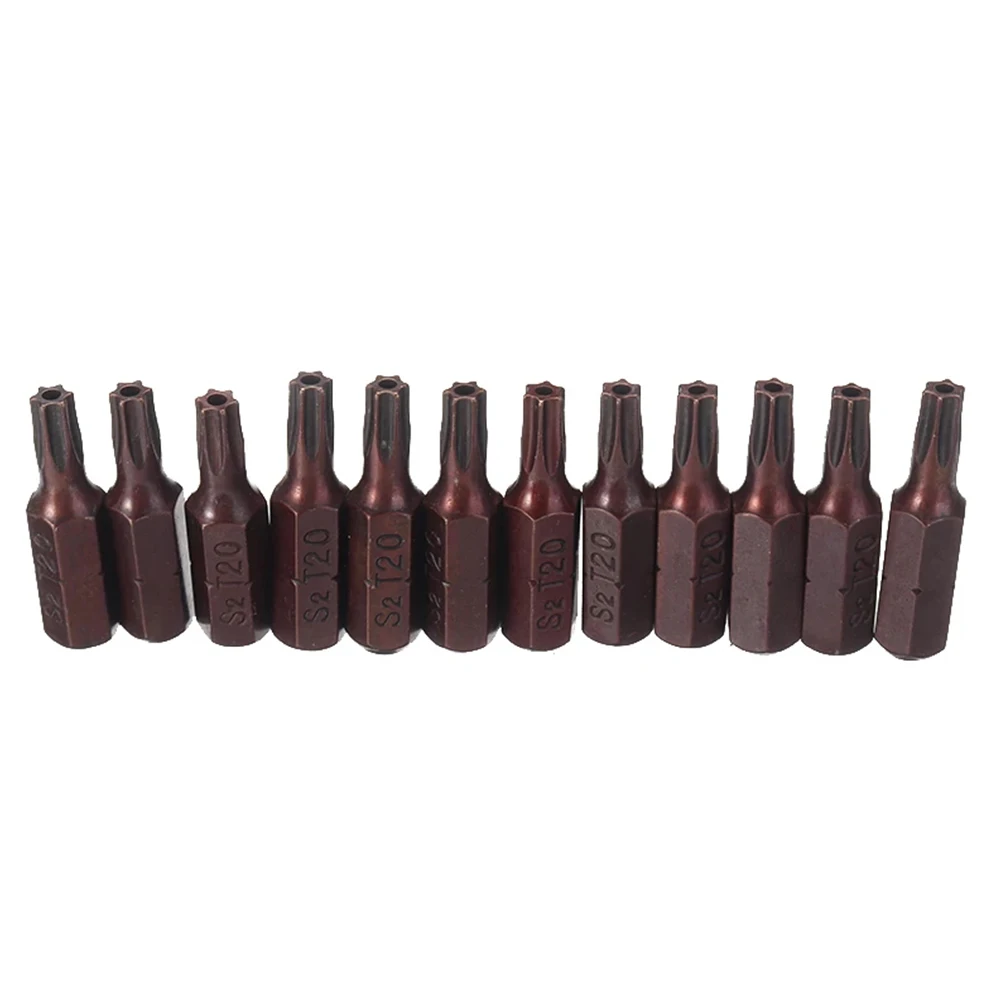 12 Pcs T20 Screwdriver Bit 1/4inch Hex Shank Magnetic Torx Security Bits With Hole 25mm For Screws Remover Repairing Tools Parts
12 Pcs T20 Screwdriver Bit 1/4inch Hex Shank Magnetic Torx Security Bits With Hole 25mm For Screws Remover Repairing Tools Parts