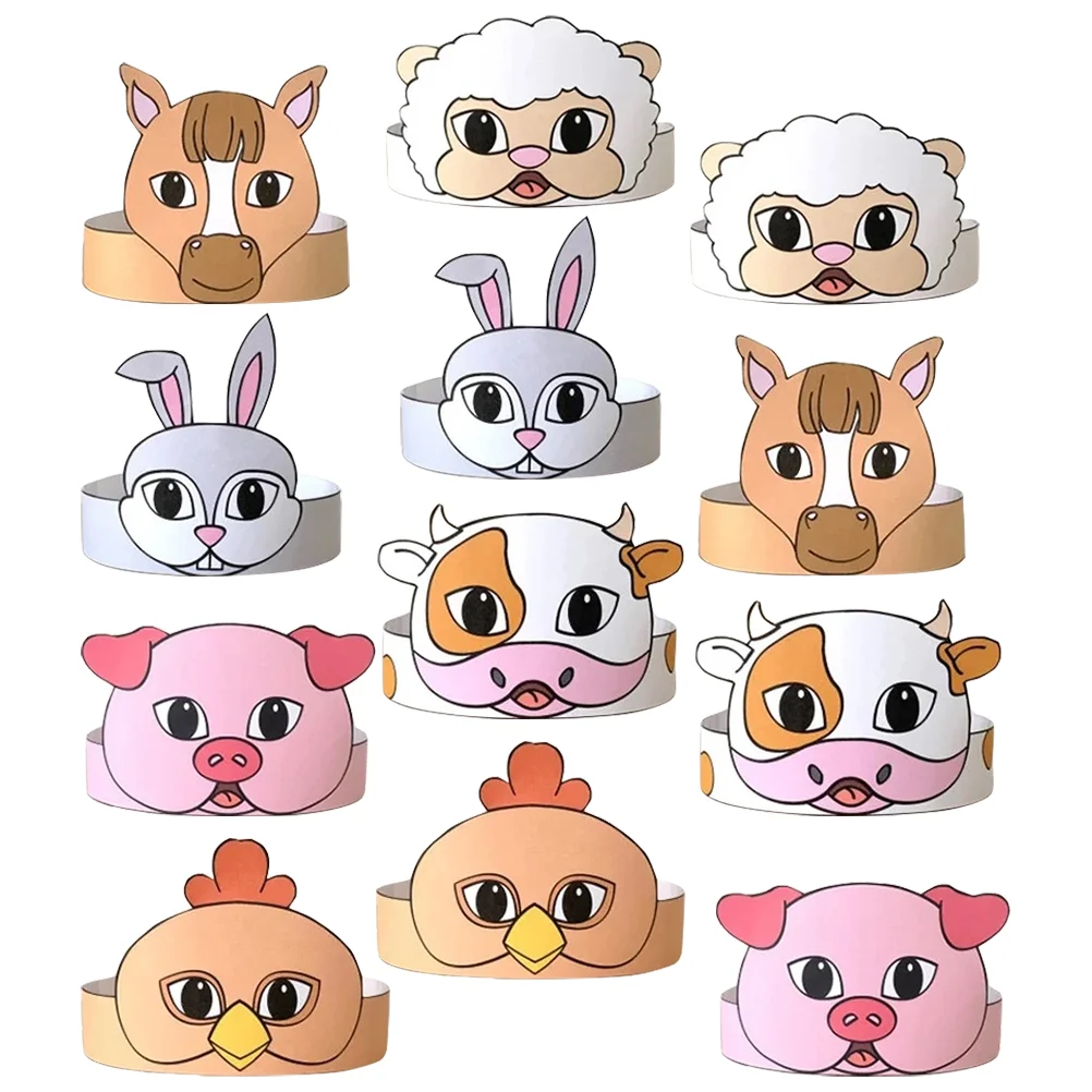 12 Pcs Animal Crown Hat Paper Hats Party Kids Farm Animals Crowns Masks Child Bonnet
12 Pcs Animal Crown Hat Paper Hats Party Kids Farm Animals Crowns Masks Child Bonnet