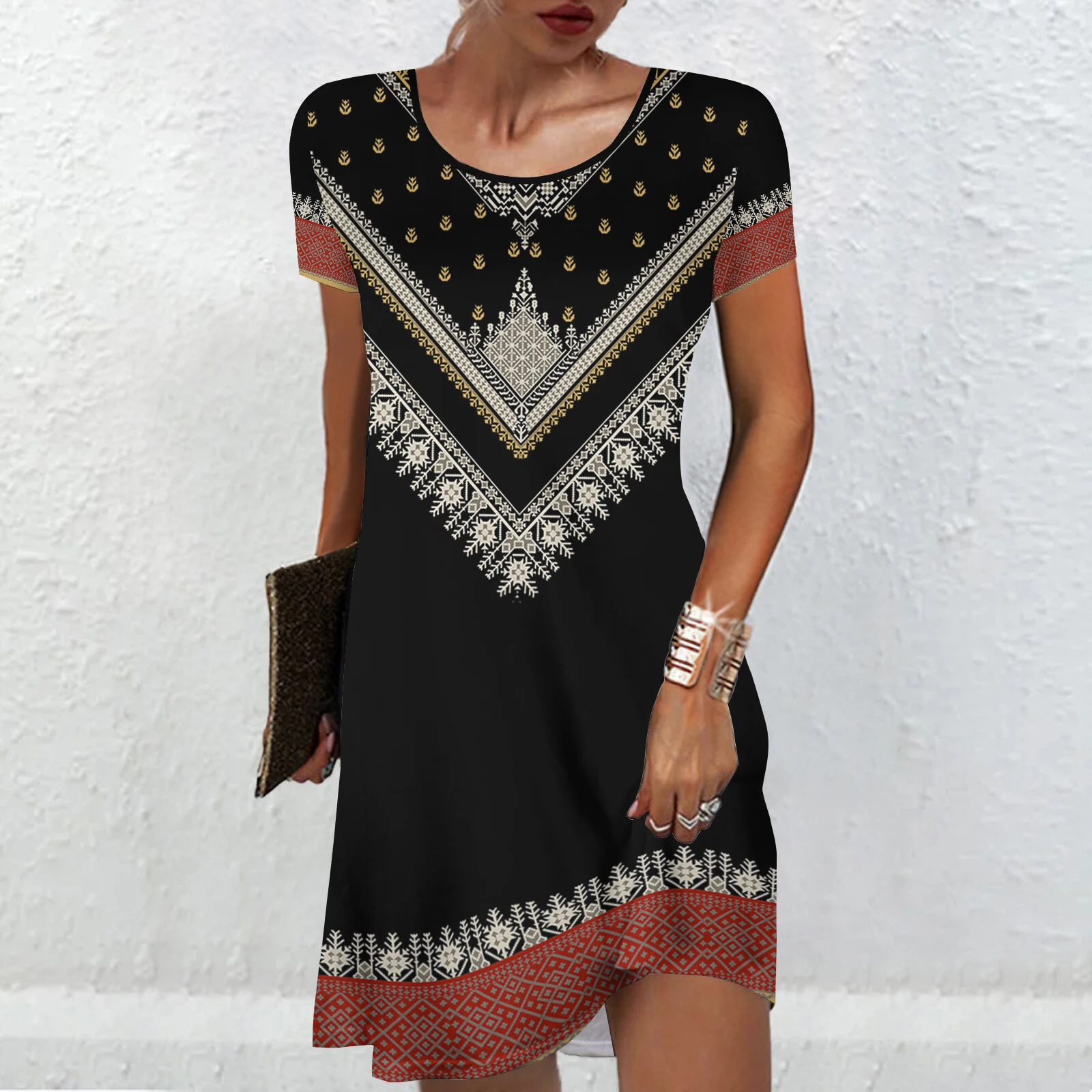 Bohemian Style Dresses Women 2023 Summer Short Sleeve Beach Skirts Sexy Dresses Female Knee Length Skirts Casual Ladies Clothing
Bohemian Style Dresses Women 2023 Summer Short Sleeve Beach Skirts Sexy Dresses Female Knee Length Skirts Casual Ladies Clothing
