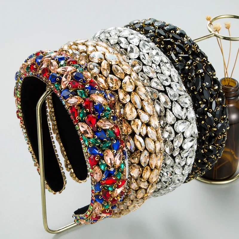 Handmade Sparkly Luxury Baroque Full Colorful Crystal Padded Headbands Rhinestones Hairbands For Women Wedding Hair Accessories
Handmade Sparkly Luxury Baroque Full Colorful Crystal Padded Headbands Rhinestones Hairbands For Women Wedding Hair Accessories
