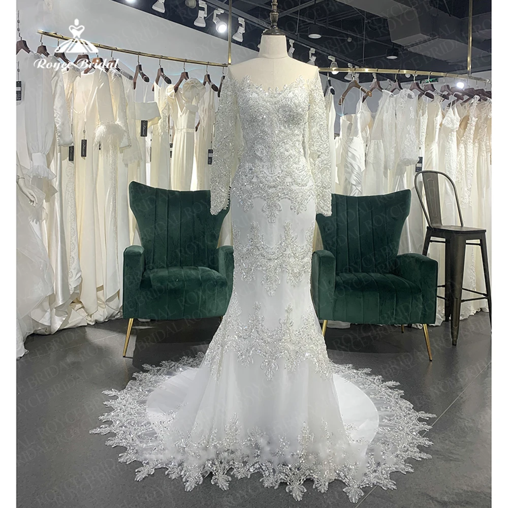 Delicate Tull with Beading 2023 Wedding Dresses Boat Neck Appliques Ilusion Long Sleeve Mermaid Bride Dress Vestido De Noiva
Delicate Tull with Beading 2023 Wedding Dresses Boat Neck Appliques Ilusion Long Sleeve Mermaid Bride Dress Vestido De Noiva