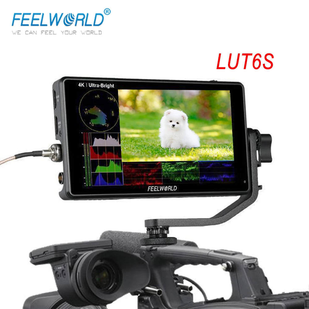FEELWORLD LUT6S 6 Inch DSLR Camera Field Monitor 3D LUT HDR Touch Screen Waveform 3G SDI 4K 1920x1080 Display Camera Monitor
FEELWORLD LUT6S 6 Inch DSLR Camera Field Monitor 3D LUT HDR Touch Screen Waveform 3G SDI 4K 1920x1080 Display Camera Monitor