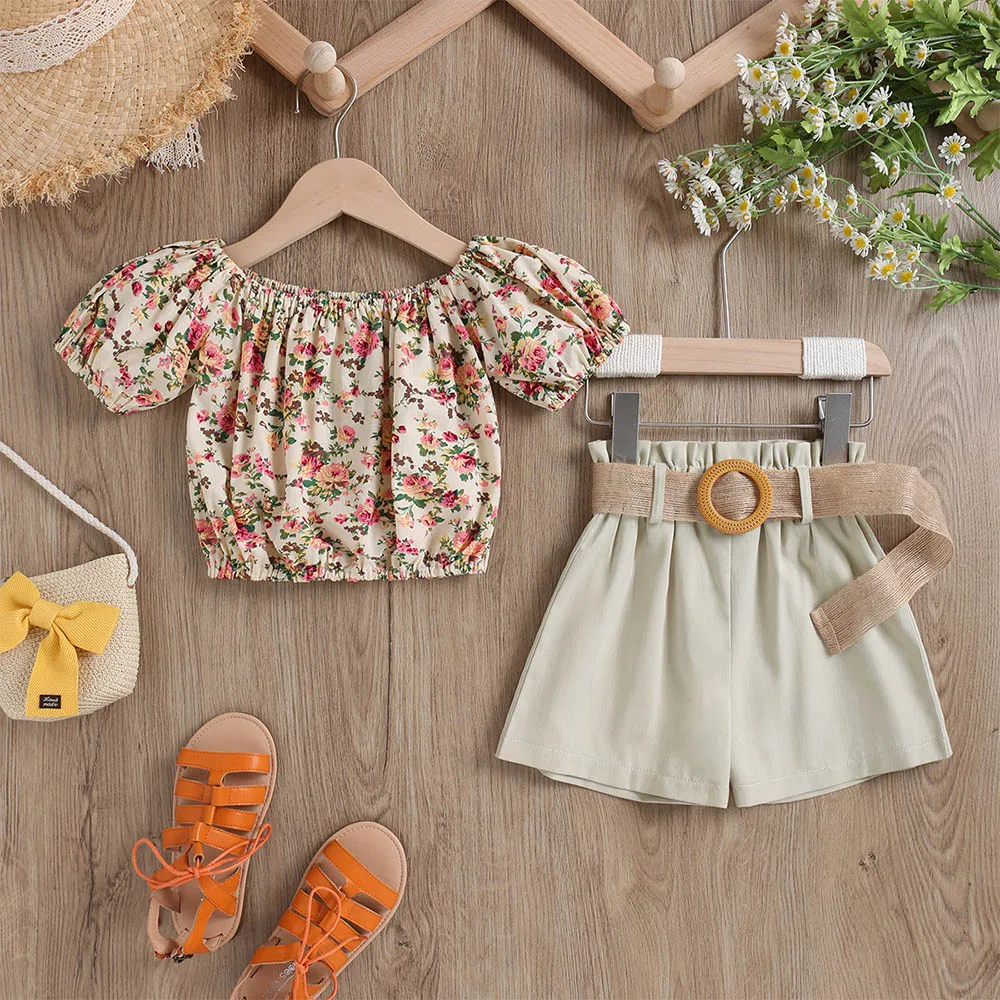 Kids Girl Set Clothes 2022 Summer New Print Floral T-Shirt + Solid Short 2Pcs Fashion Children's Clothing Suits Puff Sleeve Tops
Kids Girl Set Clothes 2022 Summer New Print Floral T-Shirt + Solid Short 2Pcs Fashion Children's Clothing Suits Puff Sleeve Tops