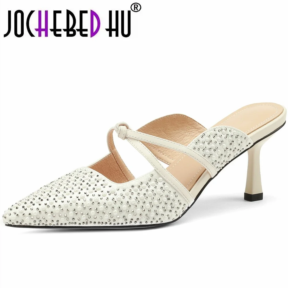 【JOCJEBED HU】Luxury Crystal Embellished Diamond Slingback Pumps High Heel Pointed Toe Shinny Genuine Leather Party Dress Shoes
【JOCJEBED HU】Luxury Crystal Embellished Diamond Slingback Pumps High Heel Pointed Toe Shinny Genuine Leather Party Dress Shoes