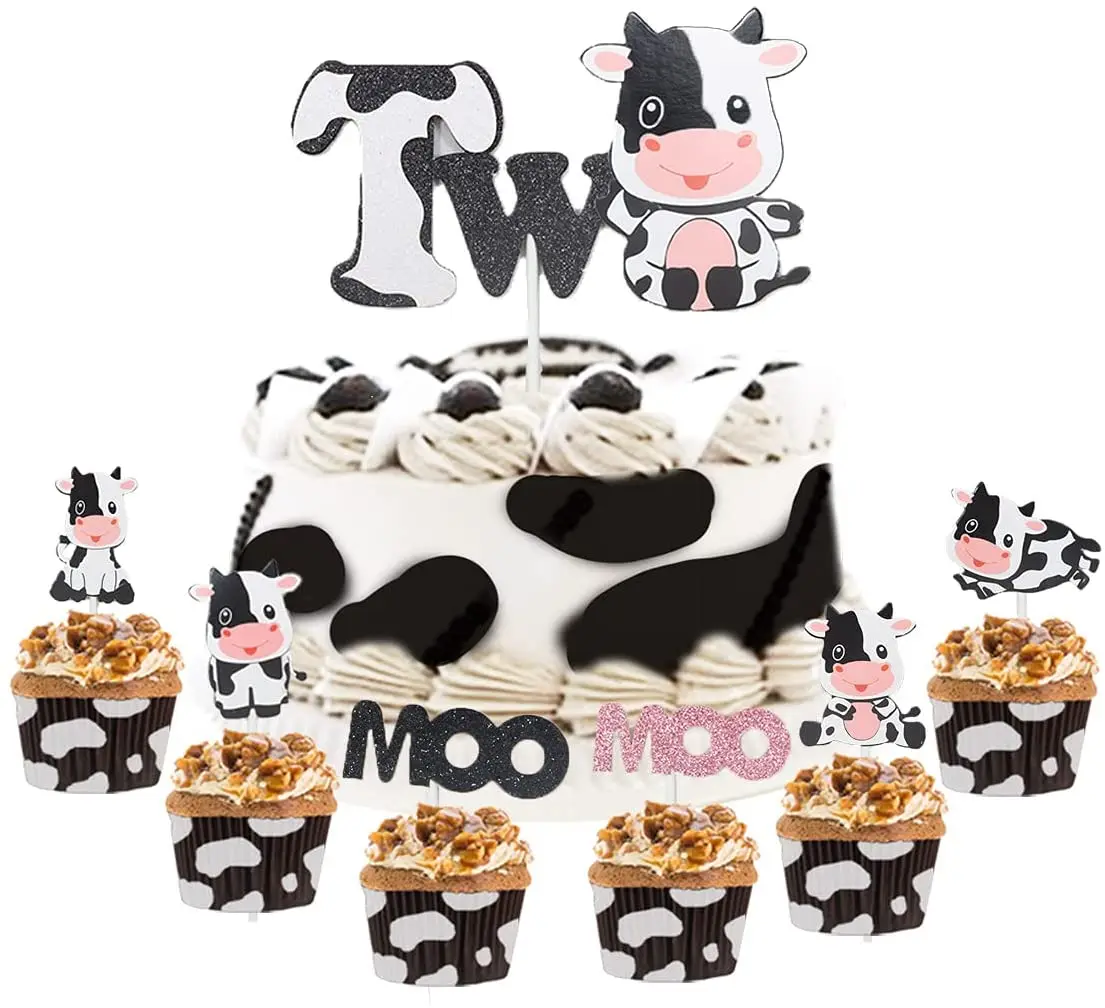Cow 2nd Birthday Cake Topper Farm Animal Cupcake Toppers for Two Year Old Boys Girls Birthday Party Supplies
Cow 2nd Birthday Cake Topper Farm Animal Cupcake Toppers for Two Year Old Boys Girls Birthday Party Supplies