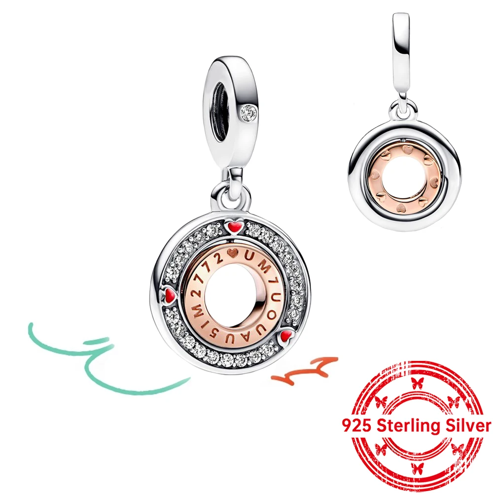 Luxury 925 Sterling Silver Rose Gold Rotatable Digital Round Dangle Charm Fit Pandora Bracelet DIY Women Fine Jewelry Gift
Luxury 925 Sterling Silver Rose Gold Rotatable Digital Round Dangle Charm Fit Pandora Bracelet DIY Women Fine Jewelry Gift