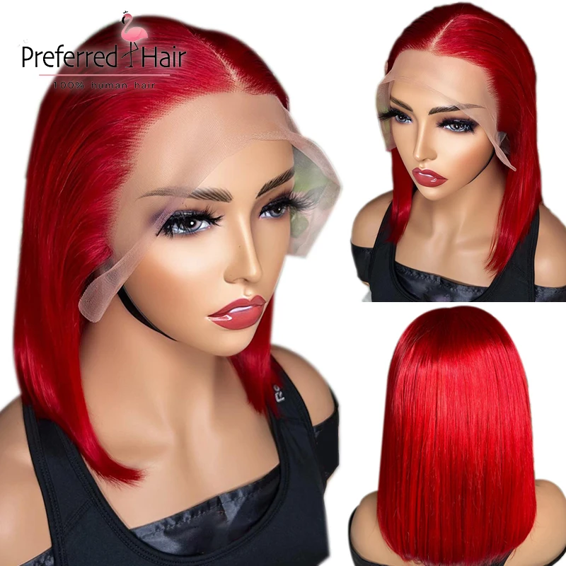 99J Red Burgundy Color Short Pixie Cut Straight Bob Transparent 4X4 Closure Wig 13X4 T Part Lace Human Hair Wig For Women Remy
99J Red Burgundy Color Short Pixie Cut Straight Bob Transparent 4X4 Closure Wig 13X4 T Part Lace Human Hair Wig For Women Remy
