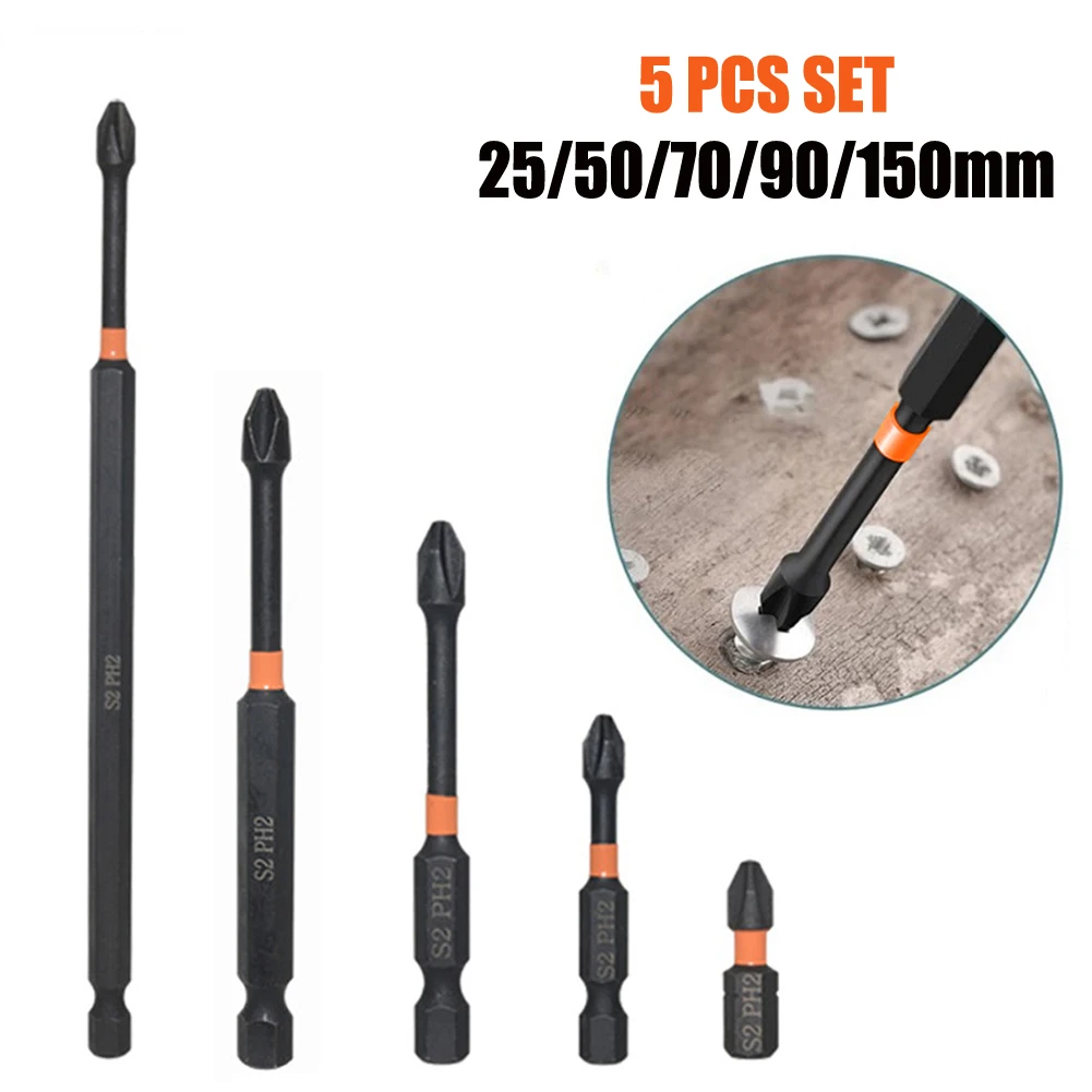 5pcs 25/50/70/90/150mm PH2 Alloy Steel Impact Screwdriver Bits Set 1/4Inch Hexagon Handle Hand Tool For Drills Electric/impact
5pcs 25/50/70/90/150mm PH2 Alloy Steel Impact Screwdriver Bits Set 1/4Inch Hexagon Handle Hand Tool For Drills Electric/impact