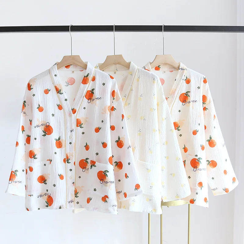 2023 New Spring/Summer Women's Pajamas Single piece Long Sleeve Top Cotton Crepe Thin Cardigan Coat Loose Ladies Home Furnishing
2023 New Spring/Summer Women's Pajamas Single piece Long Sleeve Top Cotton Crepe Thin Cardigan Coat Loose Ladies Home Furnishing