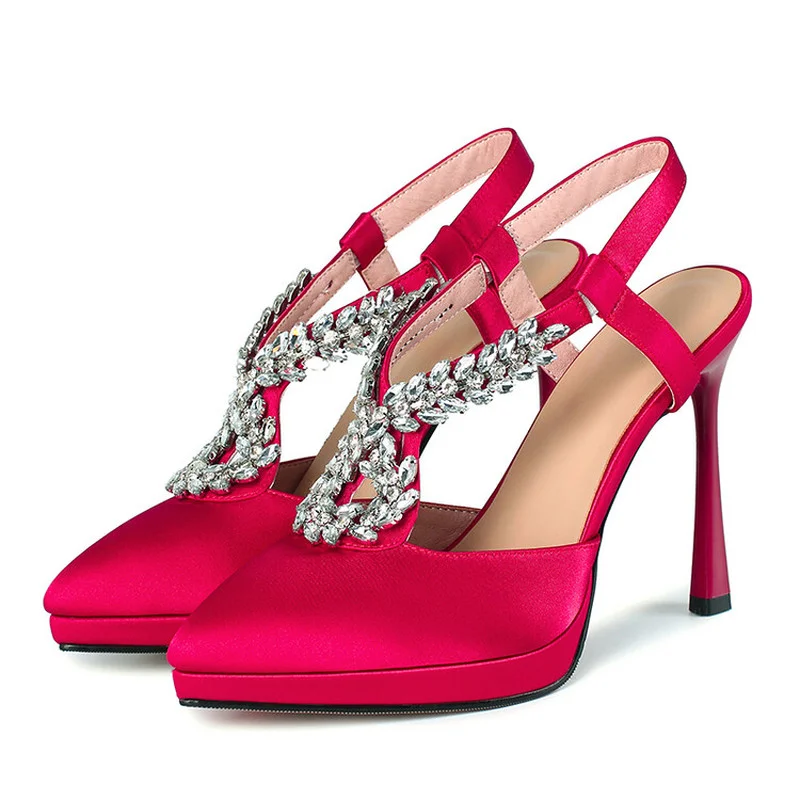Women 2022 New Summer Sandals Fashion Rhinestone Thin High Heels Pointed Toe Black Red Pink Dress Party Wedding Shoes Sandals
Women 2022 New Summer Sandals Fashion Rhinestone Thin High Heels Pointed Toe Black Red Pink Dress Party Wedding Shoes Sandals