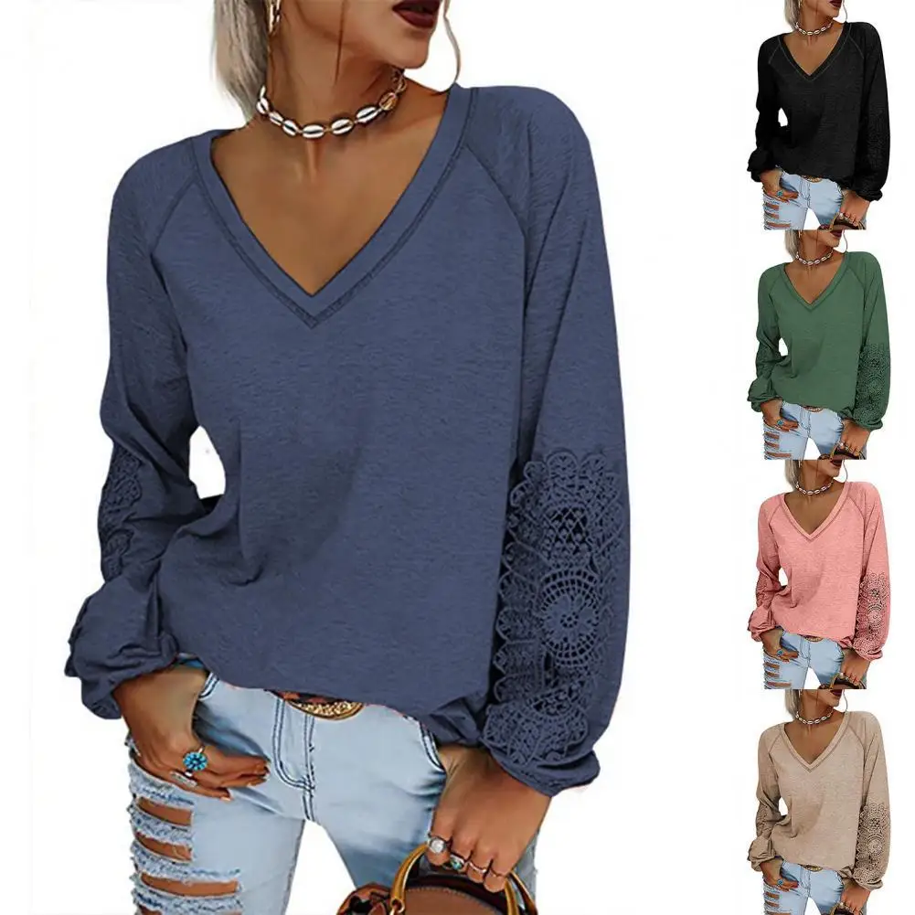 Women T-shirt Solid Color Lace Spring Autumn Temperament Loose-fitting Lace Blouse Pullover for Gathering Female Streetwear
Women T-shirt Solid Color Lace Spring Autumn Temperament Loose-fitting Lace Blouse Pullover for Gathering Female Streetwear