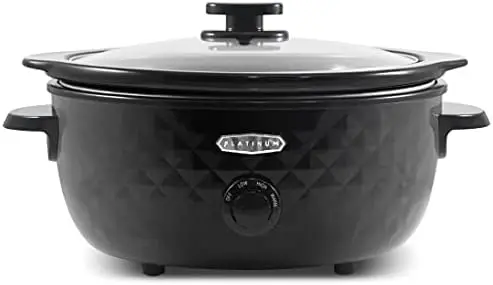 Diamond Pattern Slow Cooker Removable, Dishwasher-Safe Stoneware Pot with Tempered Glass Lid, Cool-Touch Handles, 6 Quart, Charc
Diamond Pattern Slow Cooker Removable, Dishwasher-Safe Stoneware Pot with Tempered Glass Lid, Cool-Touch Handles, 6 Quart, Charc