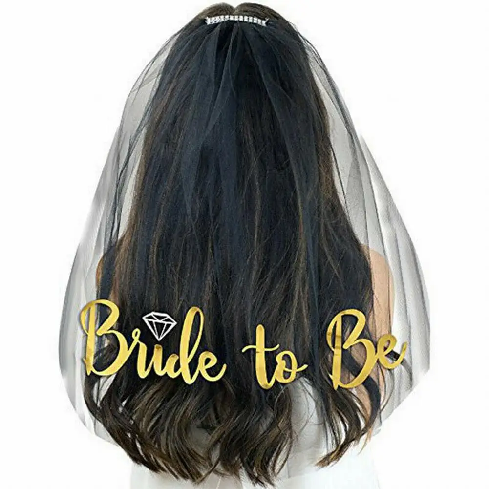 Bridal Veil White/Black With Gold Bride To Be Hen Night Wedding Party Short Veil Bachelorette Party Girl Hen Party Decoration Su
Bridal Veil White/Black With Gold Bride To Be Hen Night Wedding Party Short Veil Bachelorette Party Girl Hen Party Decoration Su
