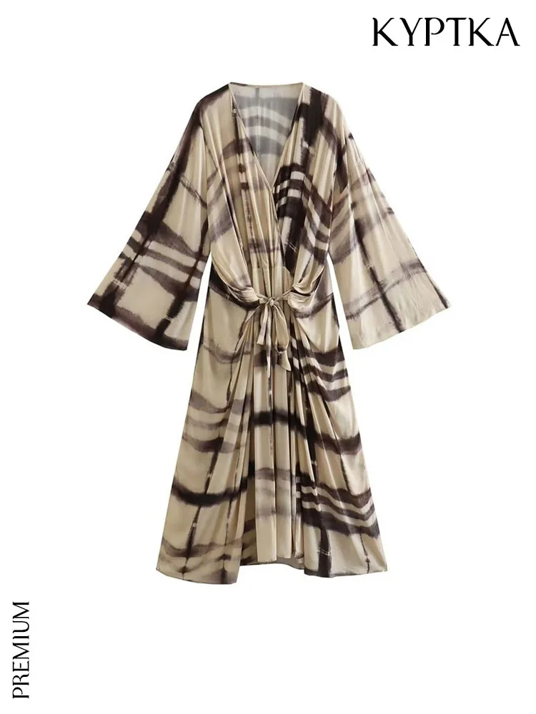 KYPTKA Women Fashion With Tied Printed Midi Dress Vintage V Neck Long Sleeve Female Dresses Vestidos Mujer
KYPTKA Women Fashion With Tied Printed Midi Dress Vintage V Neck Long Sleeve Female Dresses Vestidos Mujer