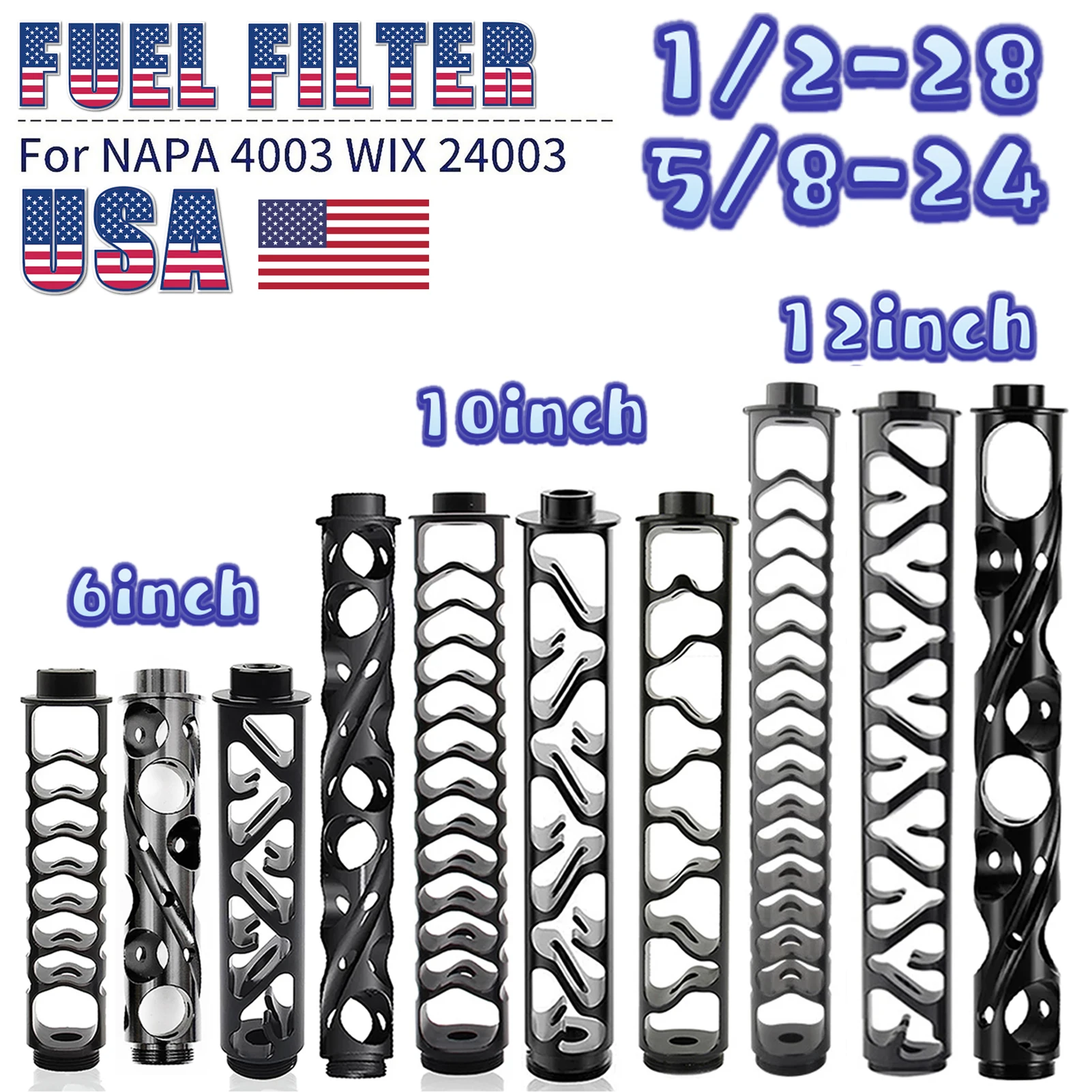 New 6inch 10inch 12inch motorcycle aluminum accessories fuel filter 1/2-28 5/8-24
New 6inch 10inch 12inch motorcycle aluminum accessories fuel filter 1/2-28 5/8-24
