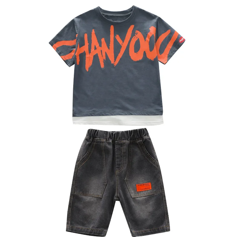 Fashion Boys Clothing Set Summer Cotton Short Sleeve Tshirts Teenage Jeans Outfits Two Piece Outfit for Kids Boy 2-13Year Suits
Fashion Boys Clothing Set Summer Cotton Short Sleeve Tshirts Teenage Jeans Outfits Two Piece Outfit for Kids Boy 2-13Year Suits