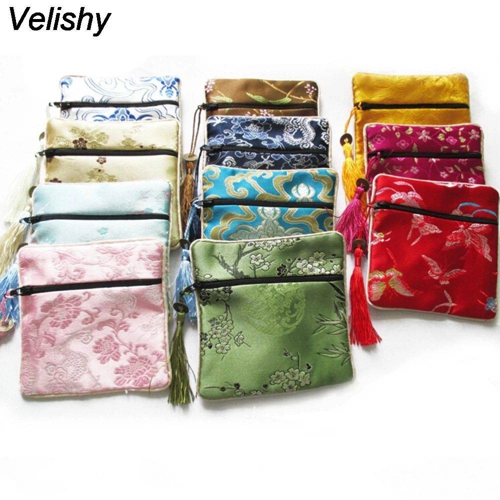 Velishy 10 Pcs Mix Colors Small Bags Chinese Zipper Coin Purse Flower Tassel Silk Square Jewelry Pouches
Velishy 10 Pcs Mix Colors Small Bags Chinese Zipper Coin Purse Flower Tassel Silk Square Jewelry Pouches