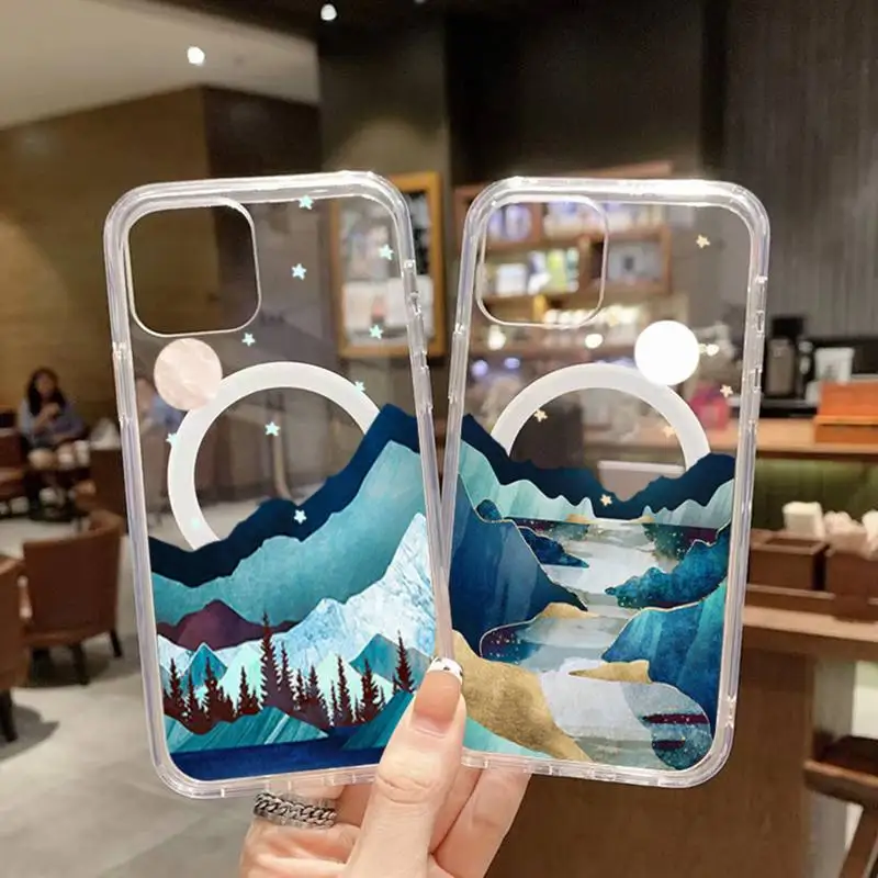 paint landscape Phone Case For iPhone 13 12 11 Mini Pro Max transparent Super Magnetic MagSafe Cover
paint landscape Phone Case For iPhone 13 12 11 Mini Pro Max transparent Super Magnetic MagSafe Cover