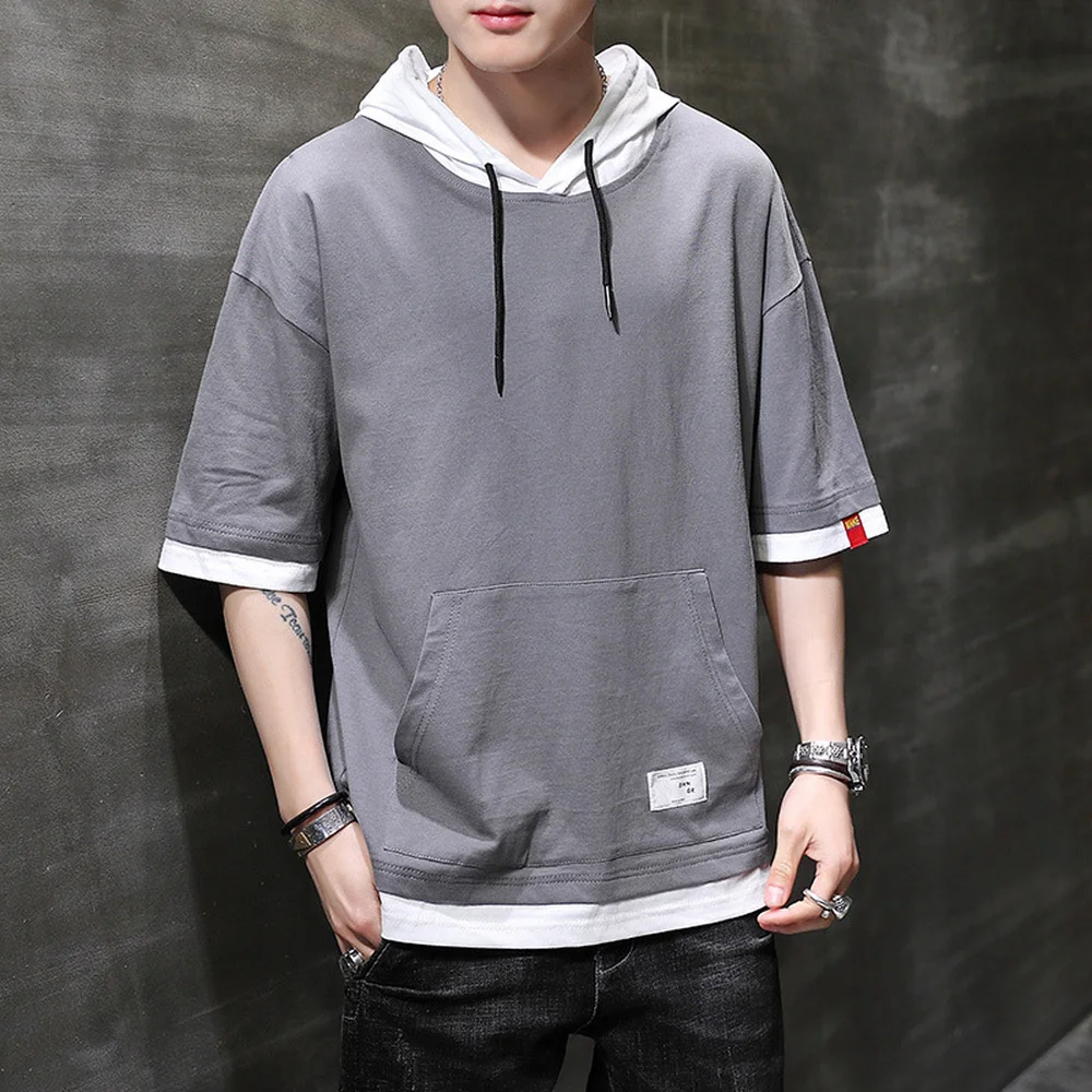 Men T Shirt Summer Korean Fashion Hooded Short Sleeve shirt Hip Hop Street Wear Casual Clothes Men Slim Fit Men Clothing Hot
Men T Shirt Summer Korean Fashion Hooded Short Sleeve shirt Hip Hop Street Wear Casual Clothes Men Slim Fit Men Clothing Hot
