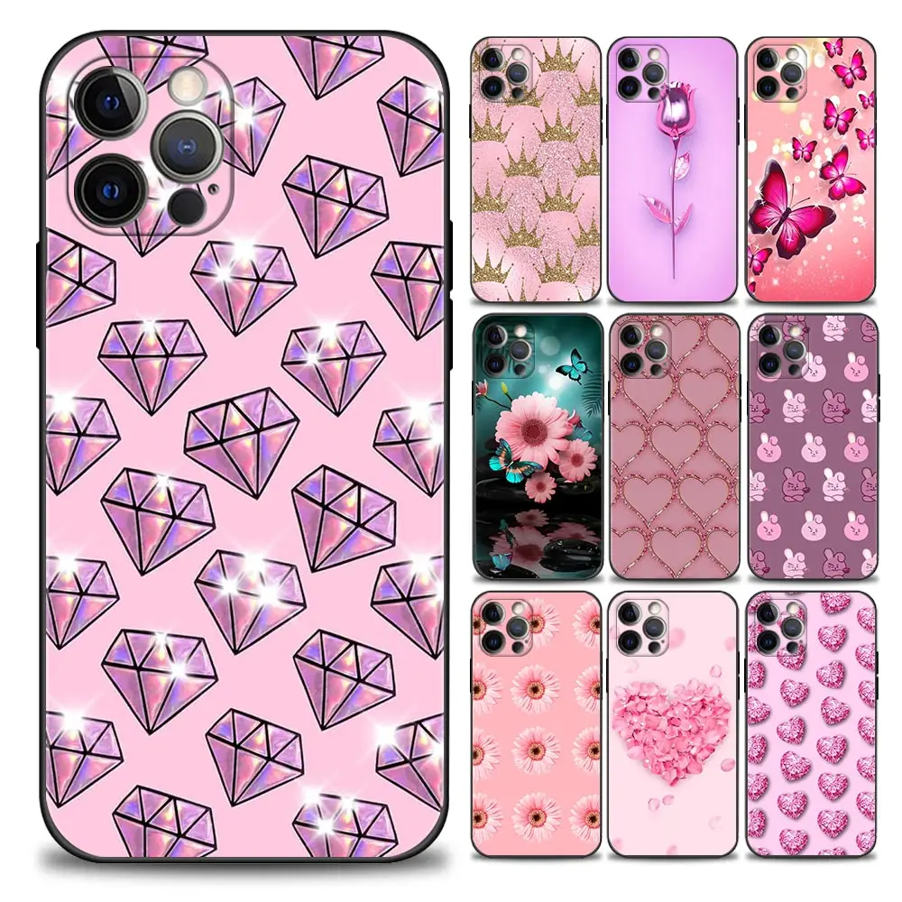 Cute Pink Diamond Flower Animals Phone Case for iPhone 11 12 13 Pro Max 7 8 SE XR XS Max 5 5s 6 6s Plus Black Soft Silicon Case
Cute Pink Diamond Flower Animals Phone Case for iPhone 11 12 13 Pro Max 7 8 SE XR XS Max 5 5s 6 6s Plus Black Soft Silicon Case