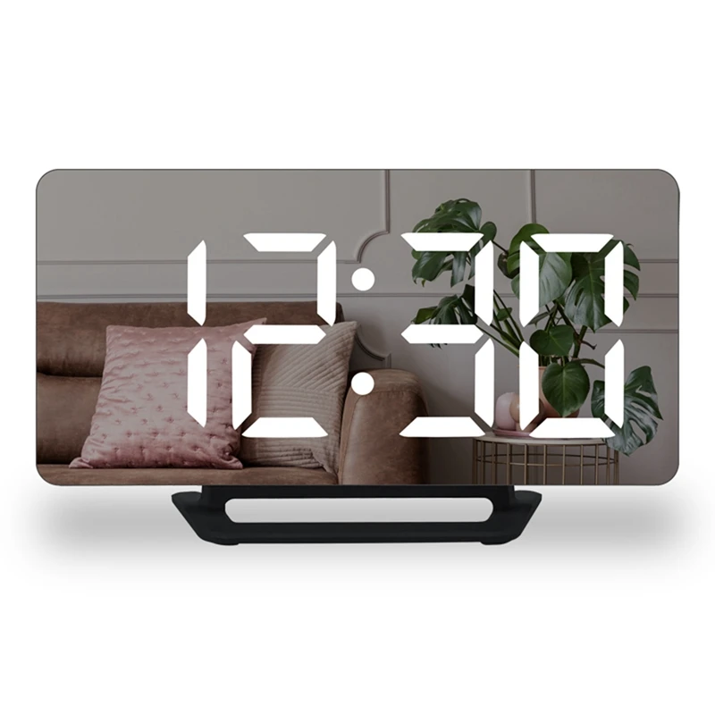 Digital Alarm Clock,Large LED Display With Dual USB Charger Ports,Modern Mirror Desk Wall Clock For Bedroom Home Office
Digital Alarm Clock,Large LED Display With Dual USB Charger Ports,Modern Mirror Desk Wall Clock For Bedroom Home Office