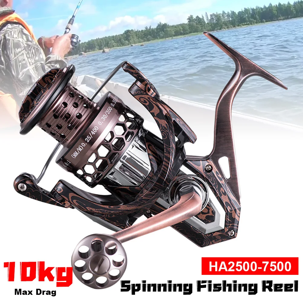 Fishing Spinning Reel Aluminum Alloy 10kg 4.6:1 Drag System Spinning Wheel Fishing Coil 2500-7500 All Metal Fishing Reel Tackles
Fishing Spinning Reel Aluminum Alloy 10kg 4.6:1 Drag System Spinning Wheel Fishing Coil 2500-7500 All Metal Fishing Reel Tackles