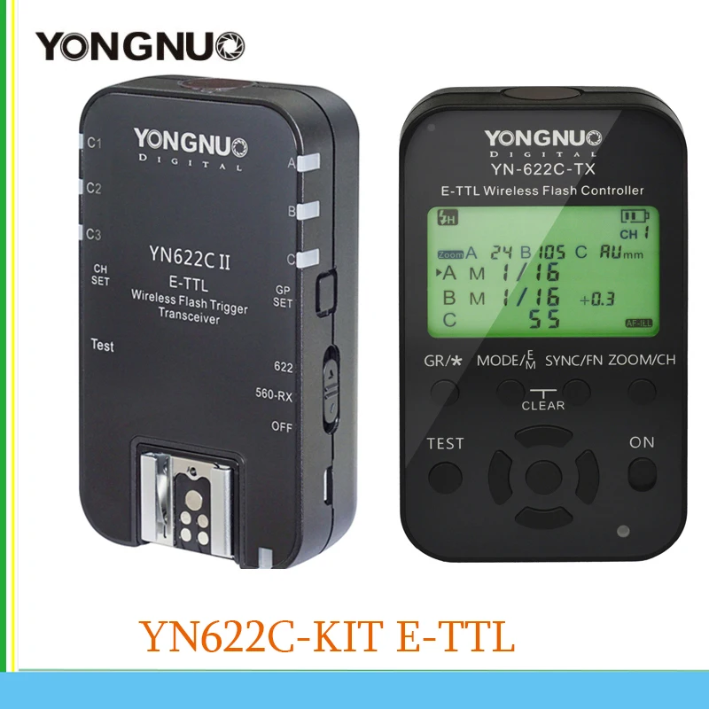 YONGNUO Wireless TTL Flash Trigger YN622C II YN-622C-TX KIT with High-speed Sync HSS 1/8000s for Canon Camera 600D 7D 5DIII
YONGNUO Wireless TTL Flash Trigger YN622C II YN-622C-TX KIT with High-speed Sync HSS 1/8000s for Canon Camera 600D 7D 5DIII