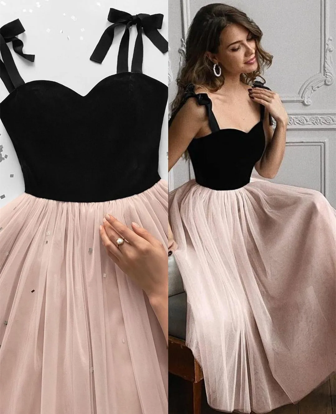 Simple Spaghetti Straps Prom Dresses for Evening Party Tea-Length A-Line فساتين السهرة Dusty Pink Tulle Formal Dress for Women
Simple Spaghetti Straps Prom Dresses for Evening Party Tea-Length A-Line فساتين السهرة Dusty Pink Tulle Formal Dress for Women