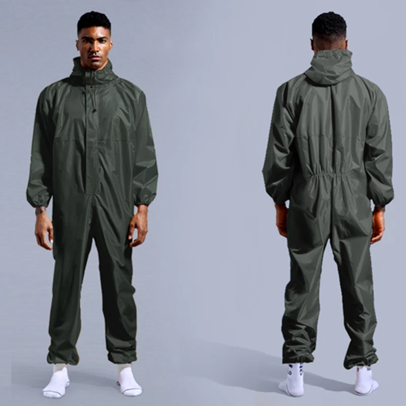 Conjoined Raincoat Coverall Hat Oil-Resistant Work Safety Cycling Waterproof Motorcycle Raincoat Man Chubasqueros Coat Jacket 
Conjoined Raincoat Coverall Hat Oil-Resistant Work Safety Cycling Waterproof Motorcycle Raincoat Man Chubasqueros Coat Jacket