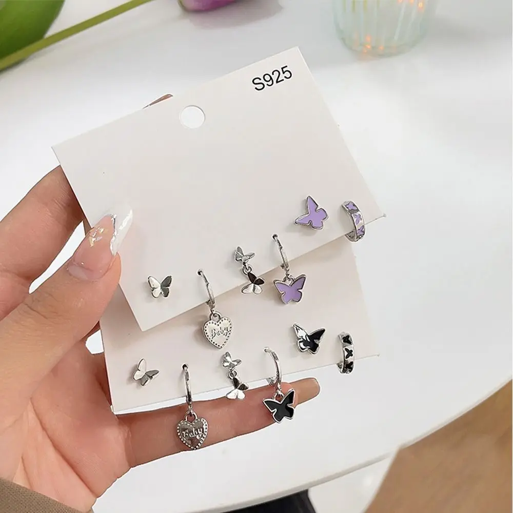 6pcs/Set Purple Color Butterfly Heart Circle Earrings For Women Kpop Piercing Earrings Set Trend Jewelry Gifts Pendientes
6pcs/Set Purple Color Butterfly Heart Circle Earrings For Women Kpop Piercing Earrings Set Trend Jewelry Gifts Pendientes