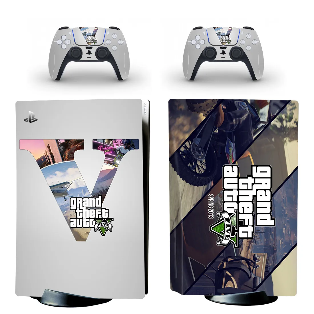 

Grand Theft Auto V GTA 5 PS5 Disc Sticker Decal Cover for PlayStation 5 Console and 2 Controllers PS5 Disk Skin Vinyl