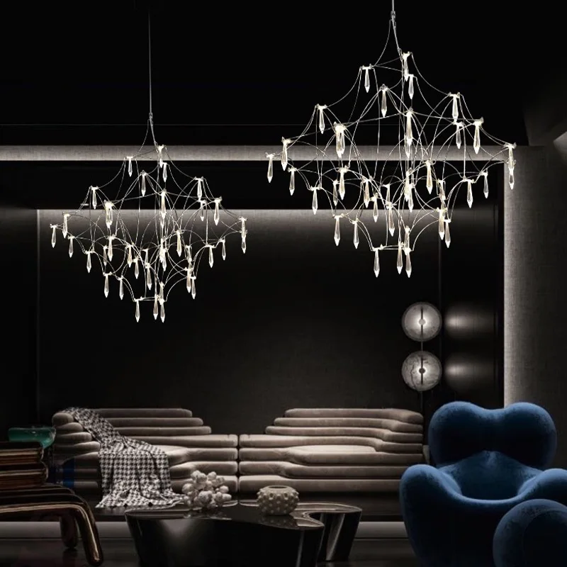 Clothing Store Nordic Postmodern Crystal Chandelier LED Stainless Steel Luxury Lamps Living Room Dining Table Firefly Luminaires
Clothing Store Nordic Postmodern Crystal Chandelier LED Stainless Steel Luxury Lamps Living Room Dining Table Firefly Luminaires