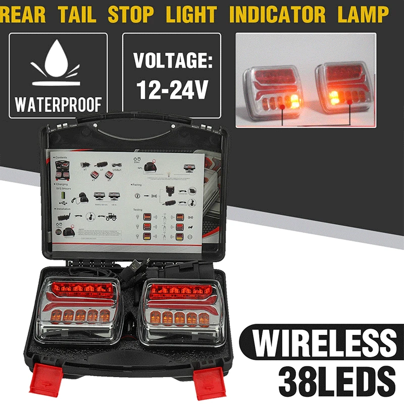2pcs Wireless Magnetic LED Truck Tail Light Trailer Rear Light Signal Warning Brake Light for Caravans Campers Lorry Caravan RV
2pcs Wireless Magnetic LED Truck Tail Light Trailer Rear Light Signal Warning Brake Light for Caravans Campers Lorry Caravan RV