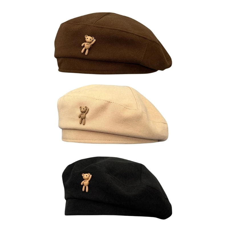 667E Woman British Style Beret with Stereoscopic Cute Bear Decors Beanie Winter Hat
667E Woman British Style Beret with Stereoscopic Cute Bear Decors Beanie Winter Hat