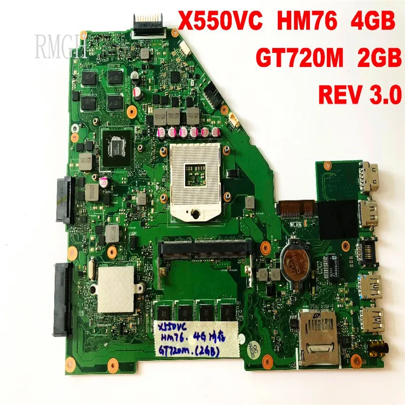 

Original for ASUS X550VC laptop motherboard X550VC HM76 4GB GT720M 2GB REV 3.0 tested good free shipping connectors