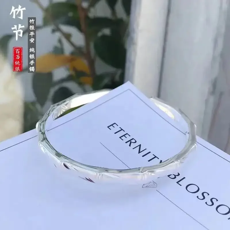 Fine Noble Bamboo Cuff Bracelets 999 Sterling Silver Bangles for Women Men Fashion Party Wedding Jewelry Holiday Gifts
Fine Noble Bamboo Cuff Bracelets 999 Sterling Silver Bangles for Women Men Fashion Party Wedding Jewelry Holiday Gifts