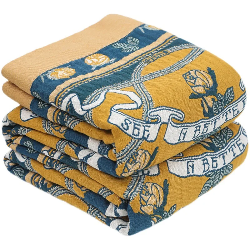 Floral Cotton Gauze Towel Blanket for Flat Sheet Bed 200*230 Double Sided Jacquard High Quality
Floral Cotton Gauze Towel Blanket for Flat Sheet Bed 200*230 Double Sided Jacquard High Quality