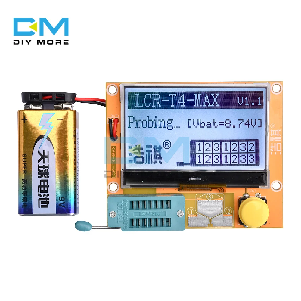 LCR-T4-MAX Transistor Tester 2.7 Inch 12864LCD for Diode Triode Capacitance Resistance SCR Inductance
LCR-T4-MAX Transistor Tester 2.7 Inch 12864LCD for Diode Triode Capacitance Resistance SCR Inductance