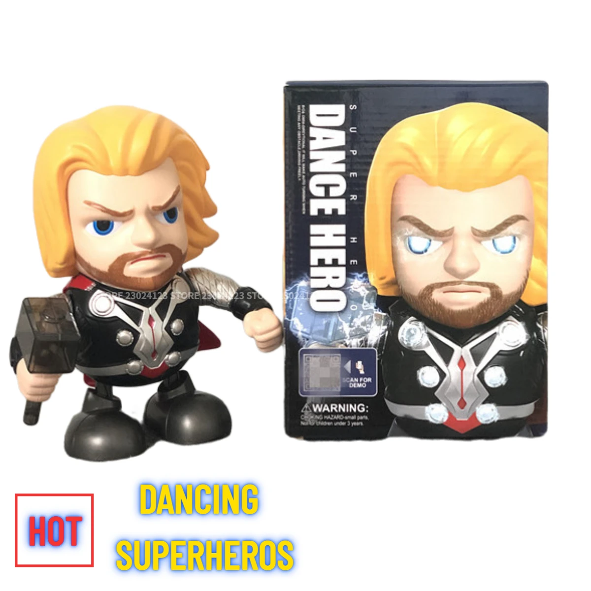 Kawaii Dancing Marvel Hero Robot, Light Music Spiderman Black Panther Thor Model Action Anime Figure, Meme Gift Toy for Boy Girl
Kawaii Dancing Marvel Hero Robot, Light Music Spiderman Black Panther Thor Model Action Anime Figure, Meme Gift Toy for Boy Girl