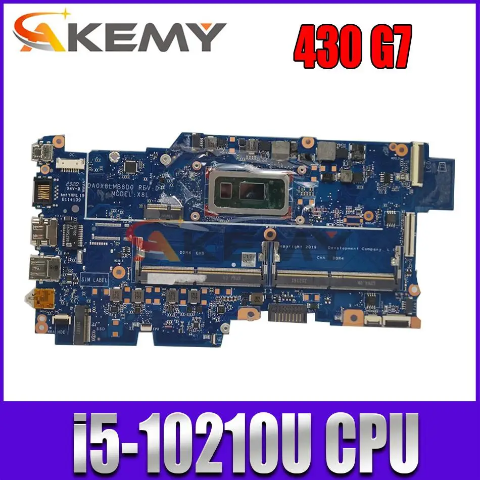 

X8L DA0X8LMB8D0 mainboard For HP ProBook 430 G7 Laptop Motherboard With i5-10210U DDR4 100% Tested Working