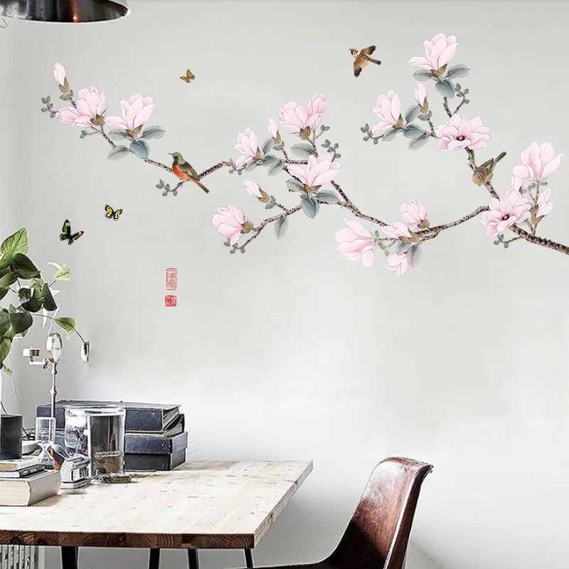 Pink Flowers and Bird Butterfly Wall Stickers Living Room Background Decor Wallpaper Art Decal Home Wall Sticker Room Decor
Pink Flowers and Bird Butterfly Wall Stickers Living Room Background Decor Wallpaper Art Decal Home Wall Sticker Room Decor