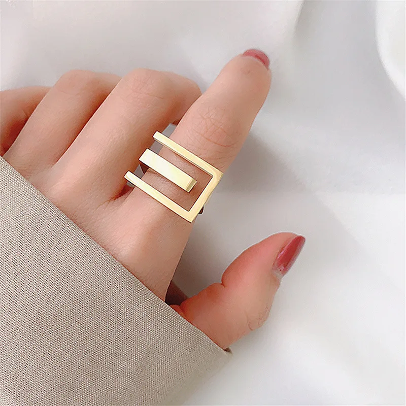 European and American Exaggeration Titanium Steel Gold Geometric Element Open Rings For Woman 2022 New Fashion Korean Jewelry
European and American Exaggeration Titanium Steel Gold Geometric Element Open Rings For Woman 2022 New Fashion Korean Jewelry