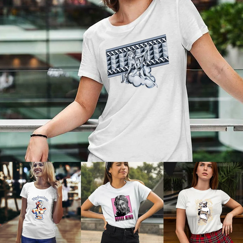 Summer Women Clothing T-Shirts O-Neck Short Sleeve Pullover Tshirt Sculpture Anime Harajuku Female Top T Shirt Fashion Kpop Tees
Summer Women Clothing T-Shirts O-Neck Short Sleeve Pullover Tshirt Sculpture Anime Harajuku Female Top T Shirt Fashion Kpop Tees