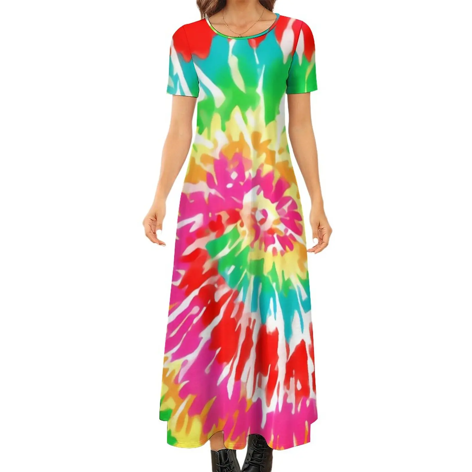 Red Tie Dye Dress Hippy Swirl Print Kawaii Maxi Dress Ladies Short Sleeve Aesthetic Boho Beach Long Dresses Big Size 6XL 7XL
Red Tie Dye Dress Hippy Swirl Print Kawaii Maxi Dress Ladies Short Sleeve Aesthetic Boho Beach Long Dresses Big Size 6XL 7XL