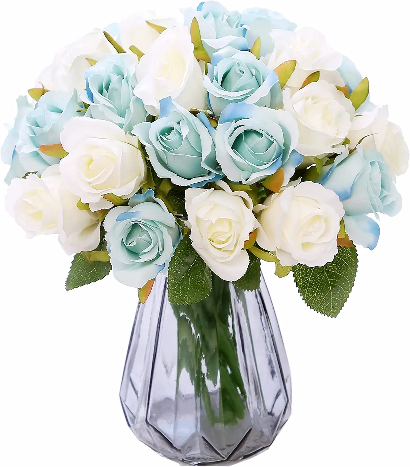 Artificial Flowers 2 Pack Silk Roses 12 Heads Bridal Wedding Bouquet Home Garden Party Decor (Light Blue and White)
Artificial Flowers 2 Pack Silk Roses 12 Heads Bridal Wedding Bouquet Home Garden Party Decor (Light Blue and White)