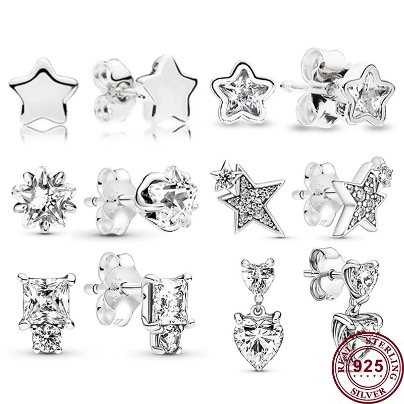 New Hot 925 Silver Star Of Eternity Exquisite Love Lady Shining Earrings Wedding Gift High Quality Fashion Diy Charm Jewelry
New Hot 925 Silver Star Of Eternity Exquisite Love Lady Shining Earrings Wedding Gift High Quality Fashion Diy Charm Jewelry