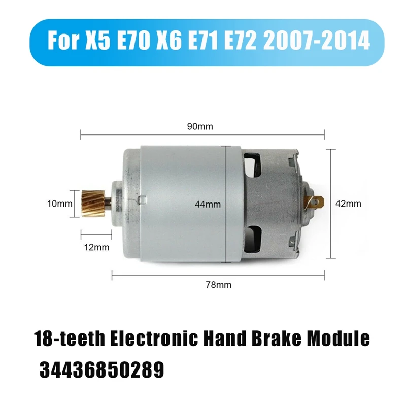 18-Teeth Parking Electronic Hand Brake Actuator Handbrake Module Motor 34436850289 For BMW X5 E70 X6 E71 E72 2007-2014
18-Teeth Parking Electronic Hand Brake Actuator Handbrake Module Motor 34436850289 For BMW X5 E70 X6 E71 E72 2007-2014