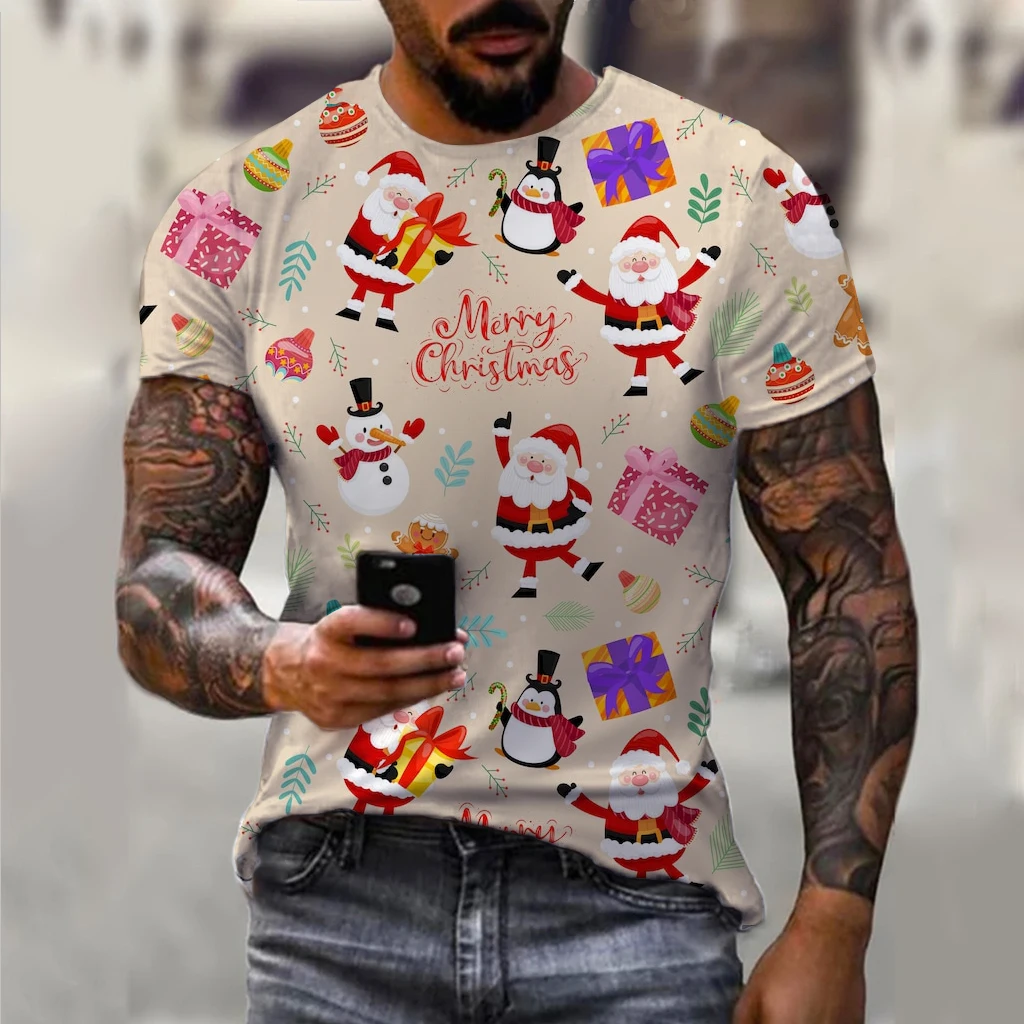 Christmas Elk Santa Claus 3D Print Men's T-shirt Crew Neck Loose Streetwear Tees Summer Casual Short Sleeve Tops Mans Clothing
Christmas Elk Santa Claus 3D Print Men's T-shirt Crew Neck Loose Streetwear Tees Summer Casual Short Sleeve Tops Mans Clothing