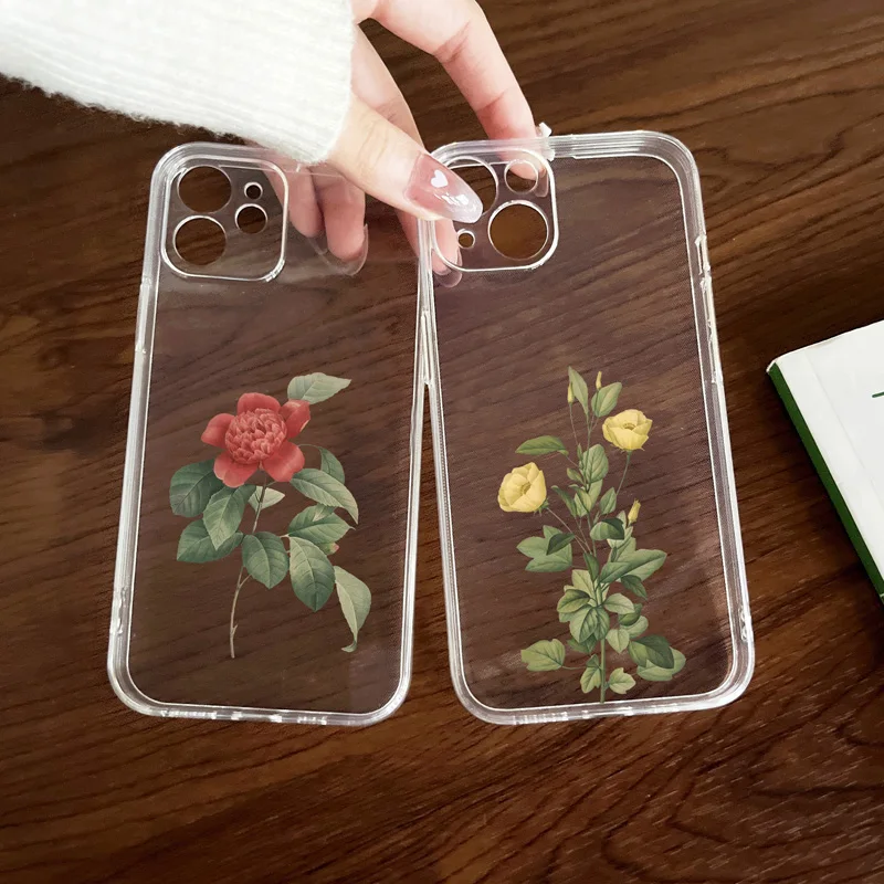 Flower Printing Transparent Soft TPU Phone Case for iPhone XR X XS Max 13 14 12 11 Pro Max For Iphone 7 8 plus SE 202 Back Cover
Flower Printing Transparent Soft TPU Phone Case for iPhone XR X XS Max 13 14 12 11 Pro Max For Iphone 7 8 plus SE 202 Back Cover